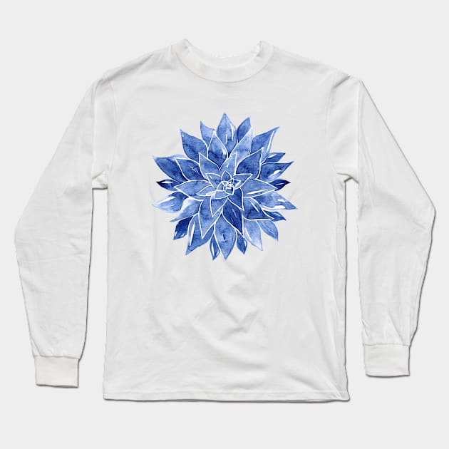 Succulent Watercolor Painting Long Sleeve T-Shirt by ChipiArtPrints